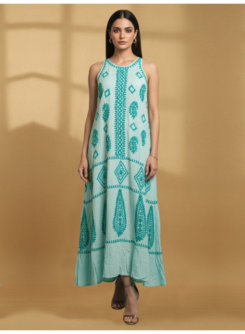 الايا كفتان مطرز يدويًا بشيكانكاري من المودال - Image 3